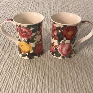Pair Dunoon Hampton Pink Yellow Roses Adapted from Redouté Prints China …